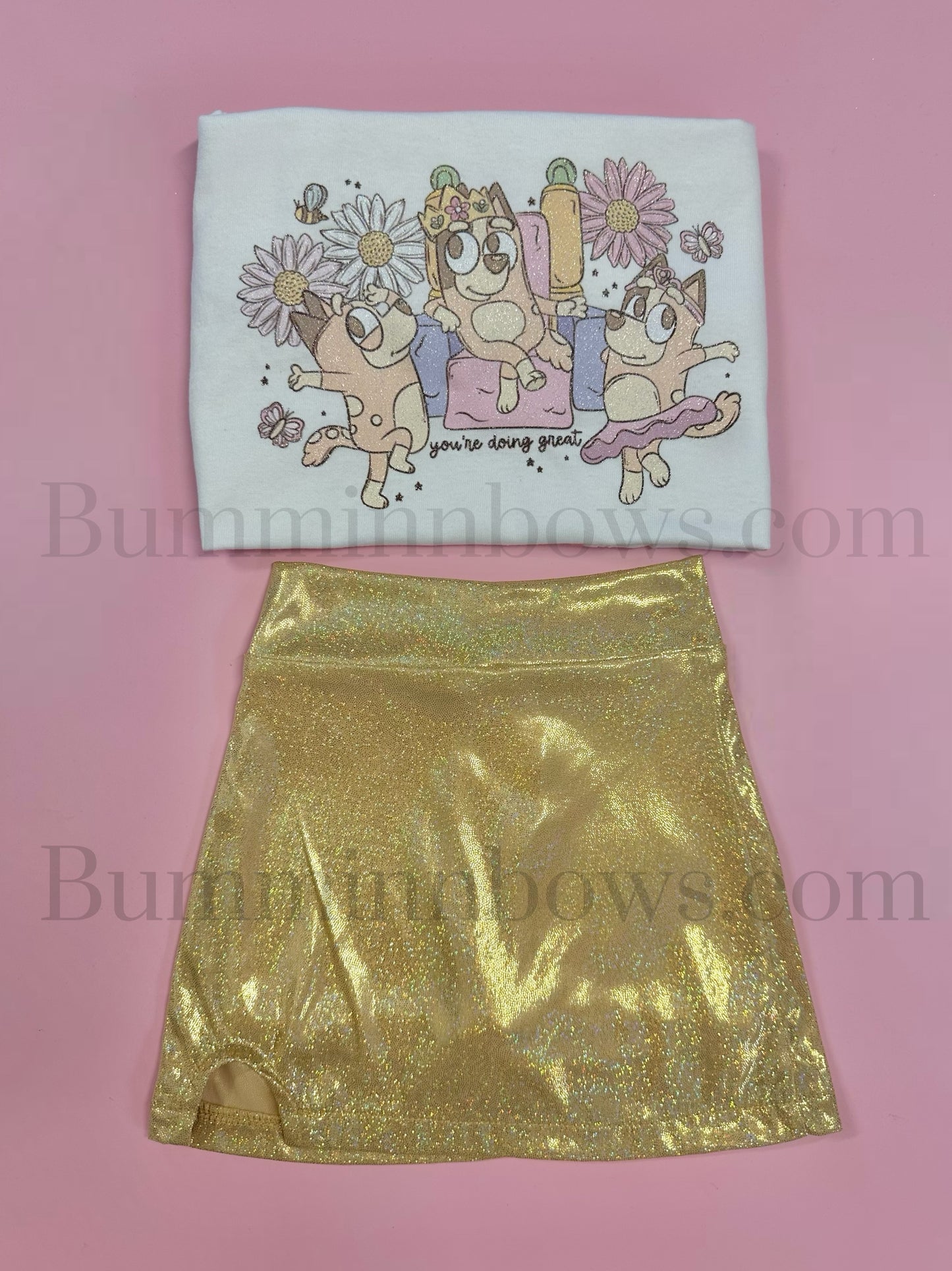 GOLD SHIMMER SKORT