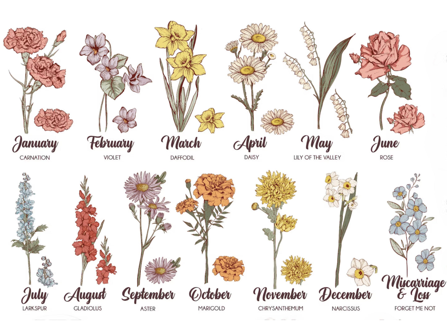 CUSTOM BIRTH FLOWER SWEATSHIRT