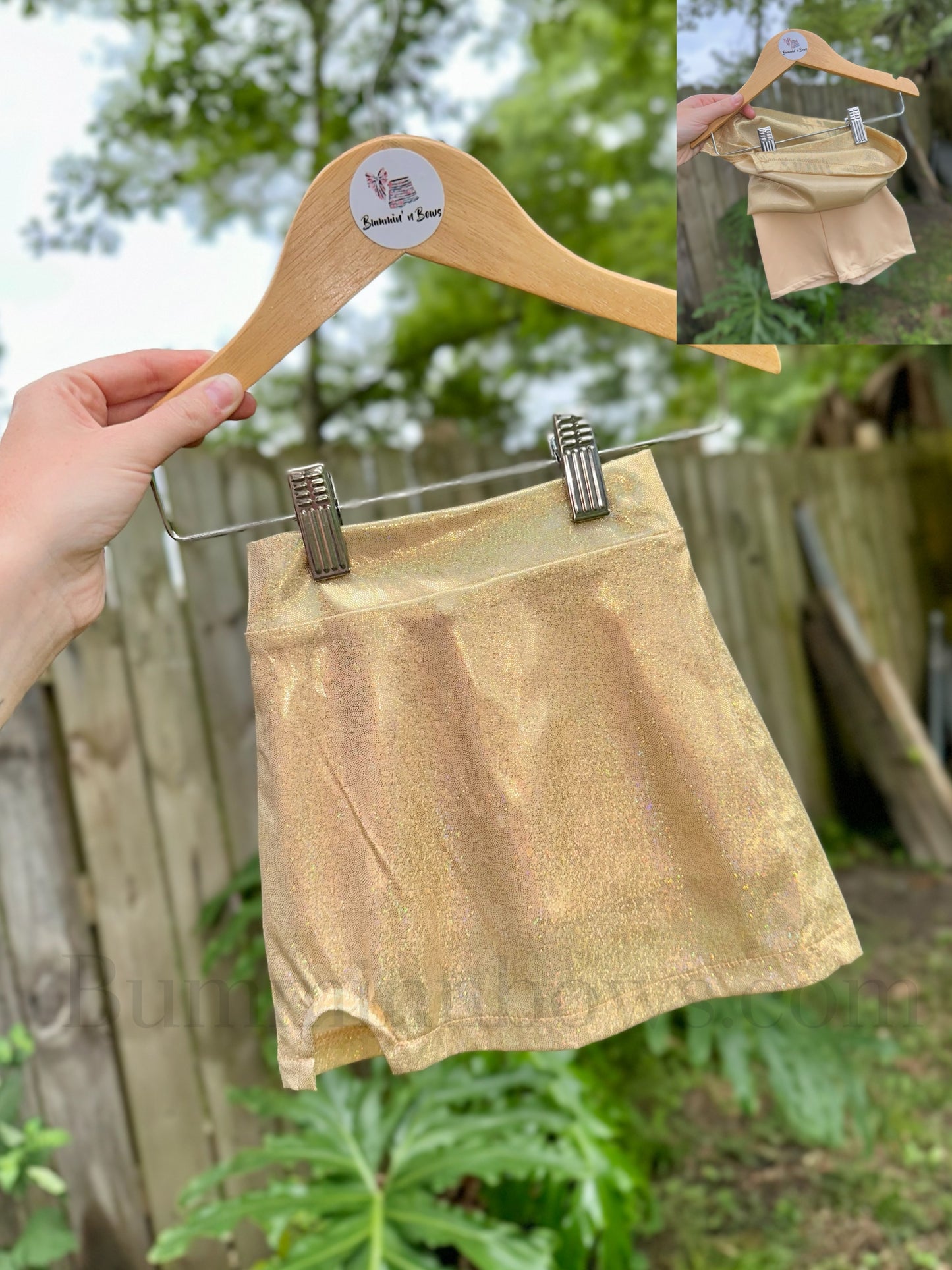 GOLD SHIMMER SKORT