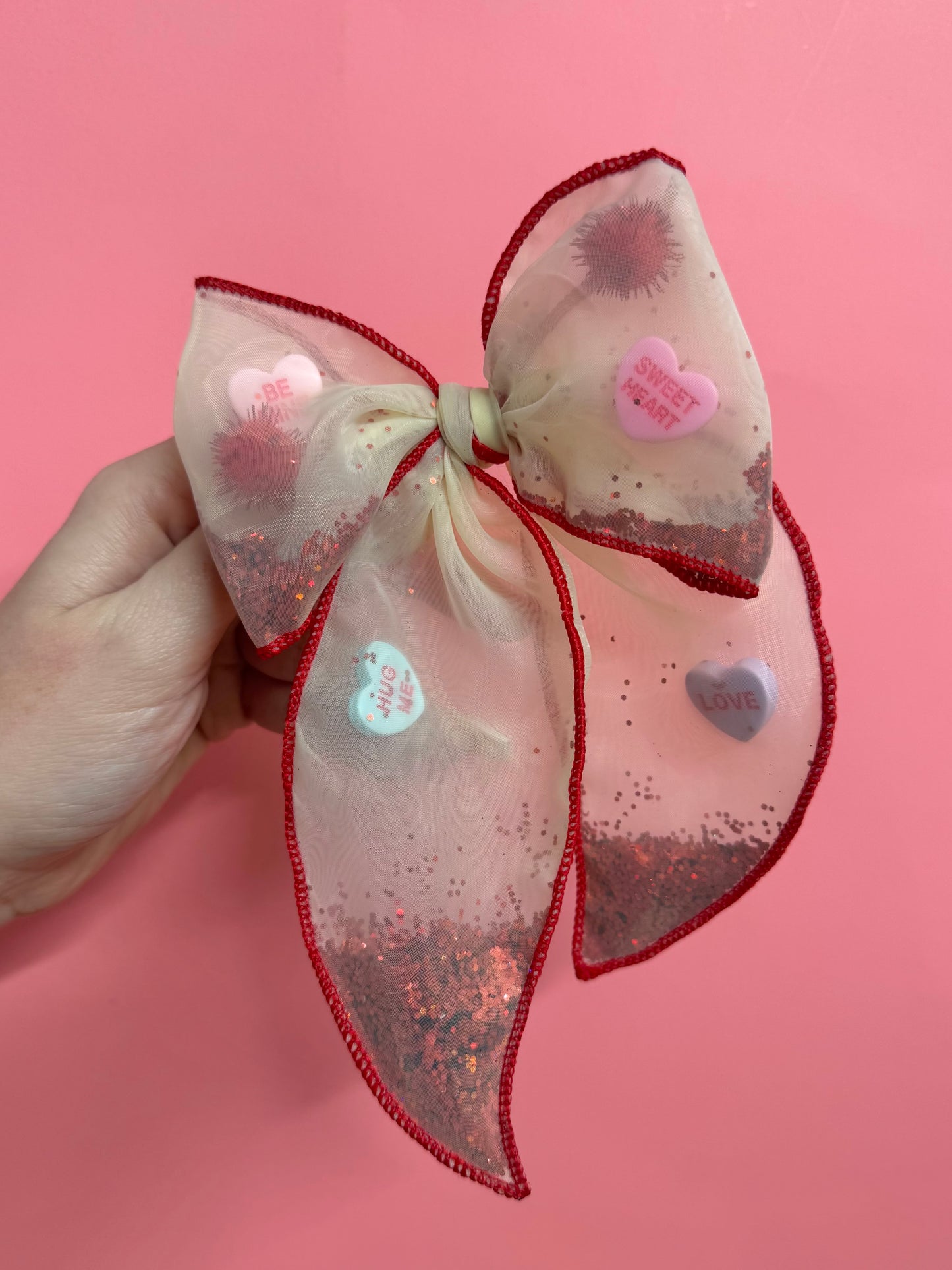 CONVERSATION HEART BOW (RED)