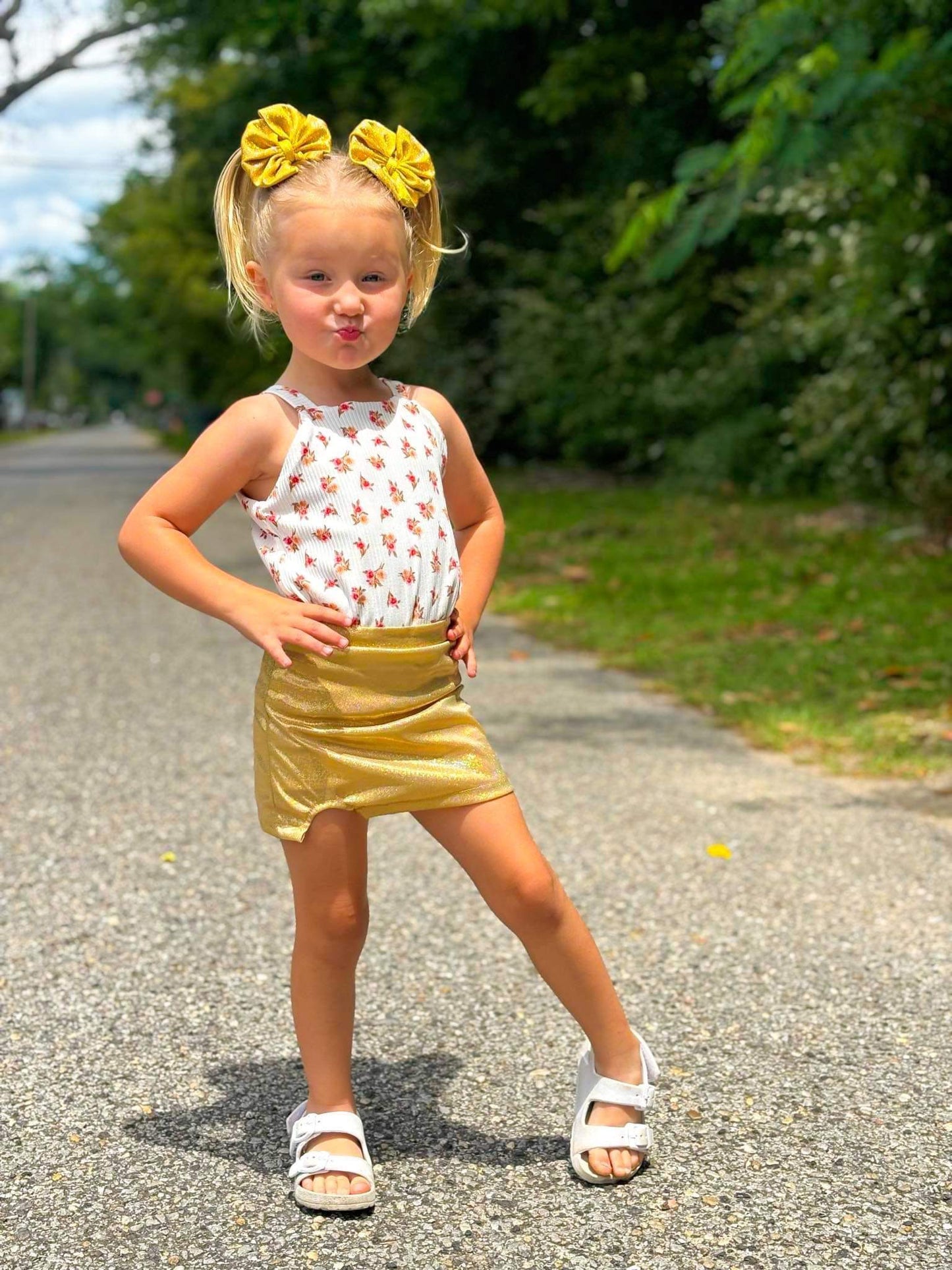 GOLD SHIMMER SKORT