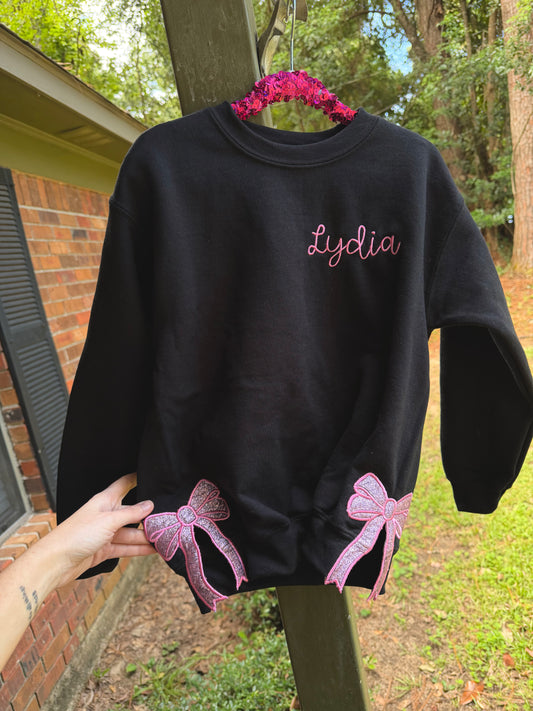 BOW MONOGRAM SWEATER