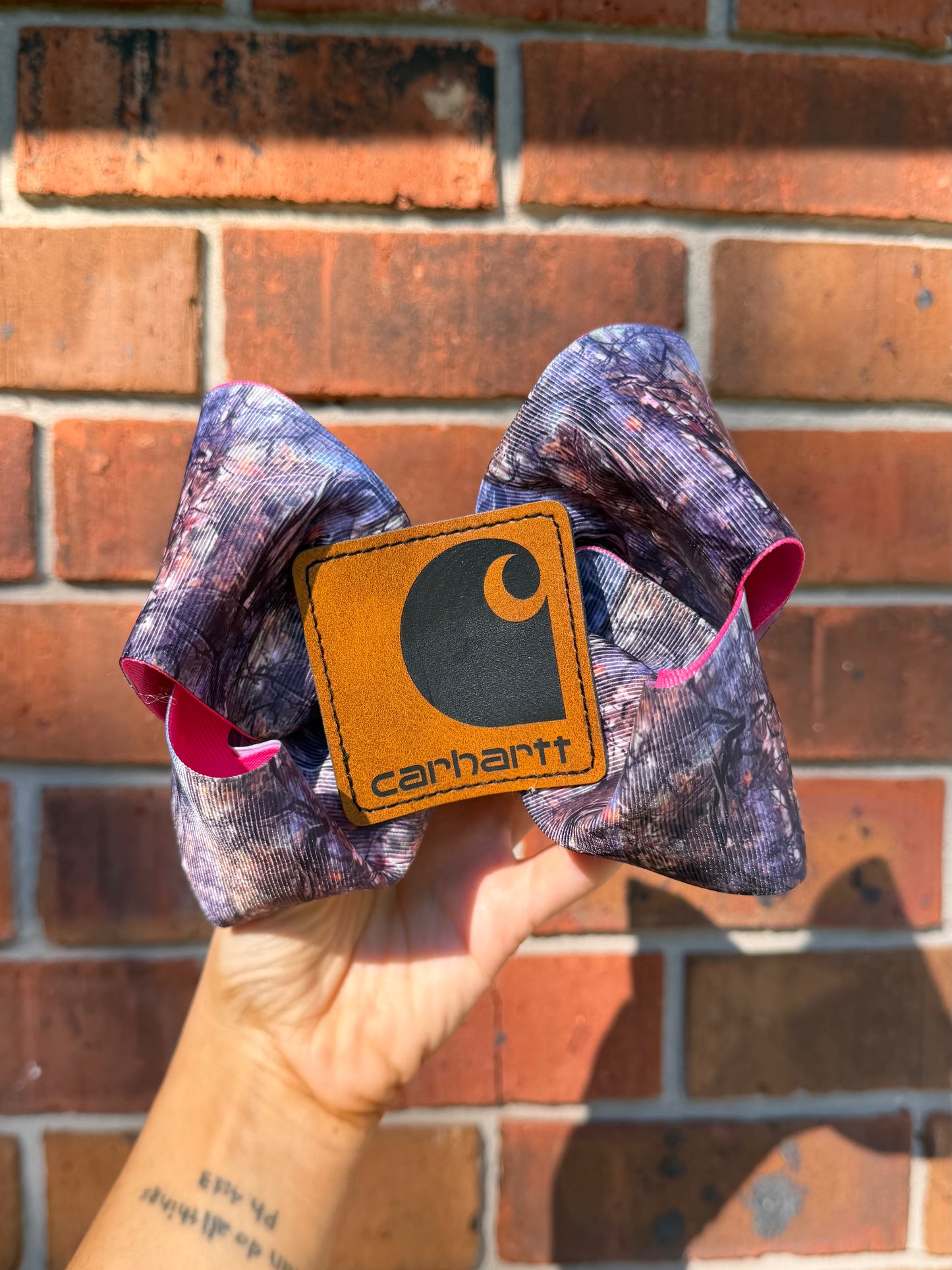 CHART CAMO RIBBON BOW