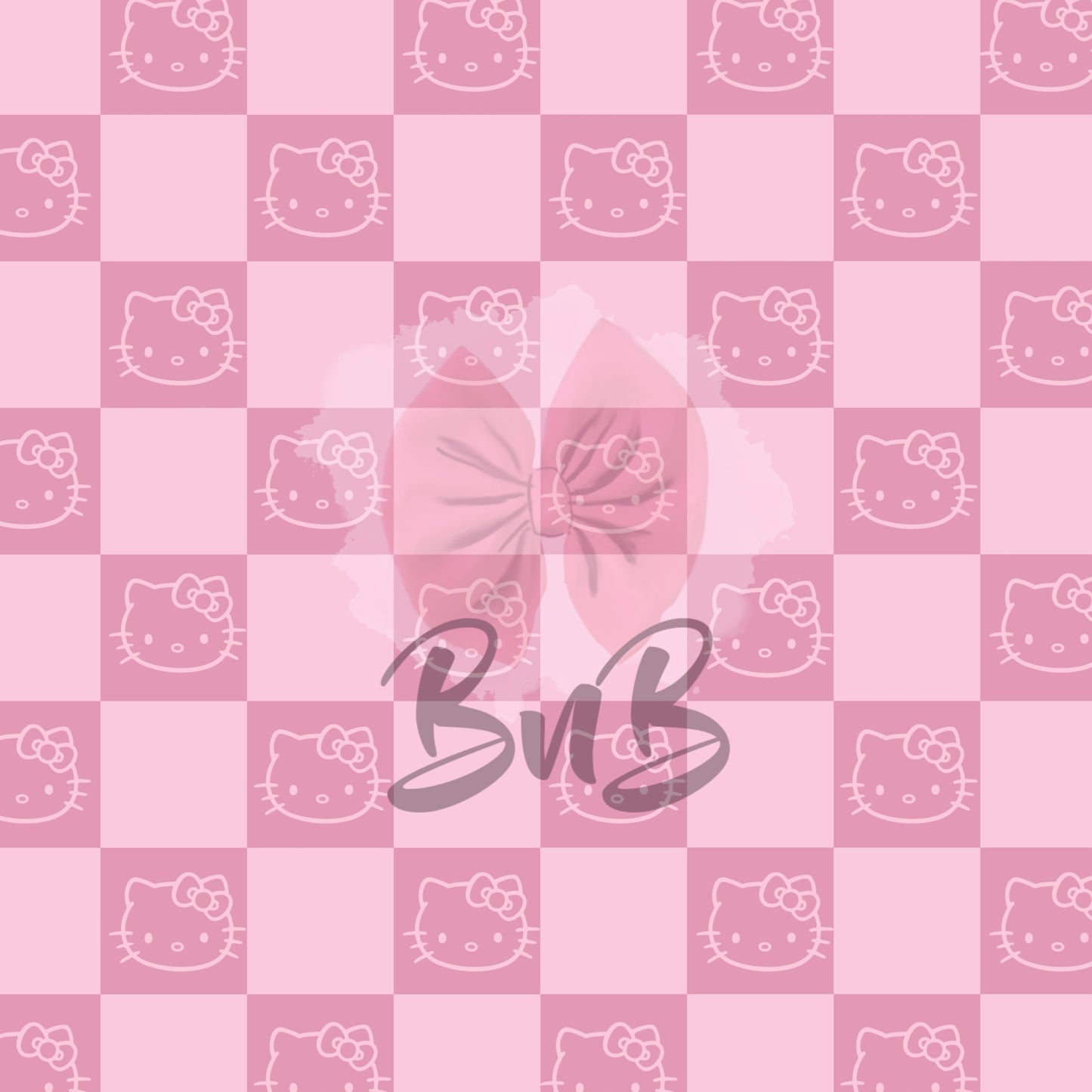 kitty checkered seamless pattern