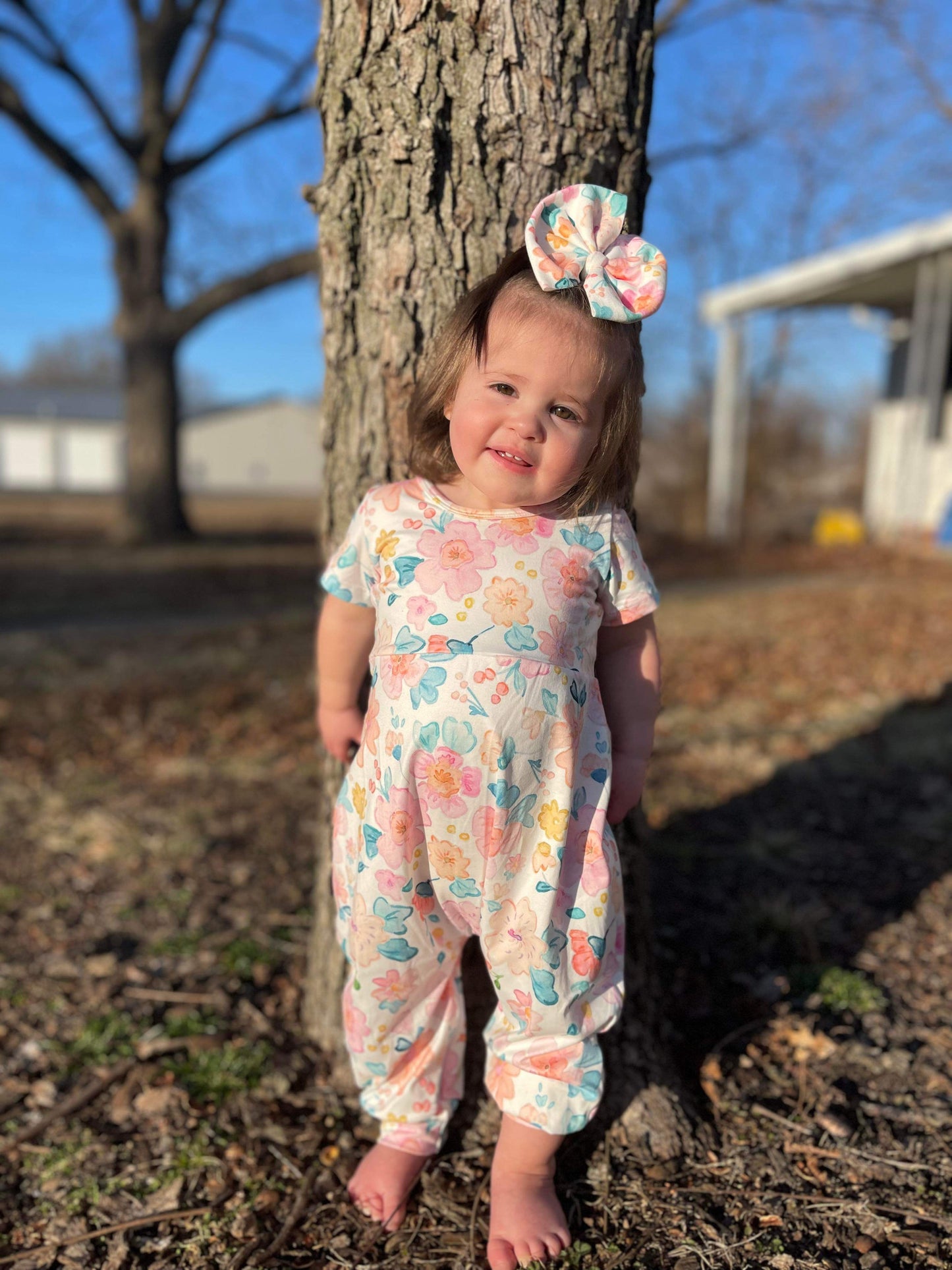 FLORAL ZIPPER ROMPER