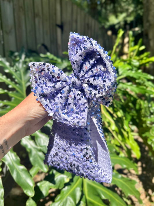 LILAC SEQUIN BOW