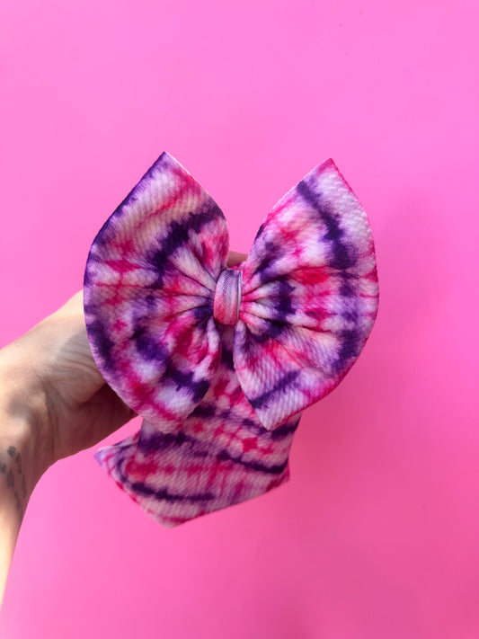 TIE DYE PURPLE BOW