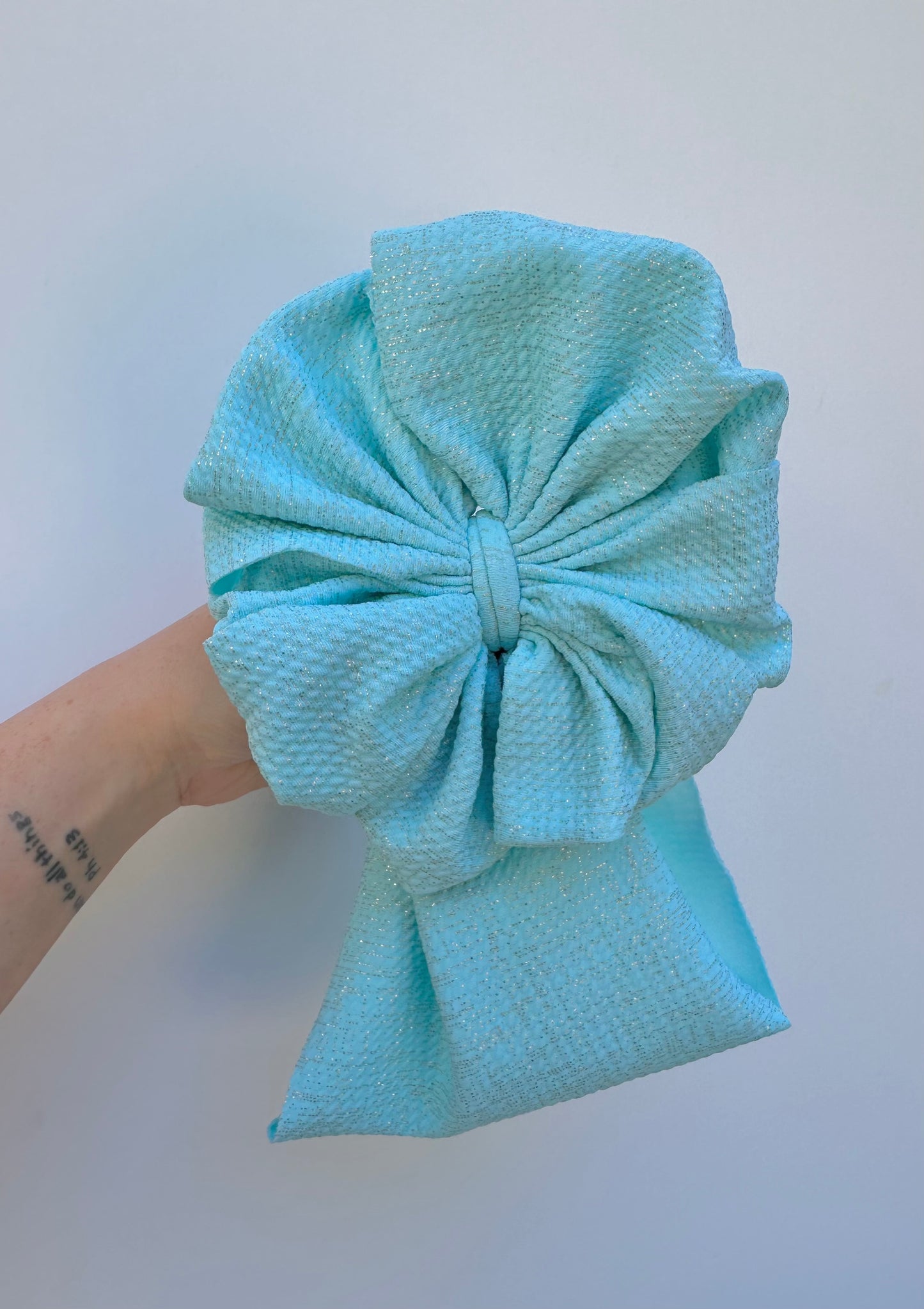 BLUE GOLD SHIMMER BOW