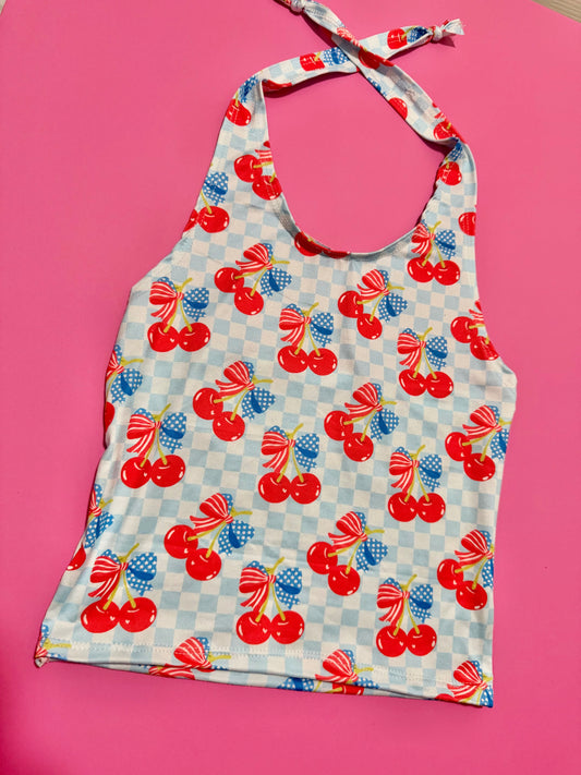 CHEERY HALTER TOP 7/8Y