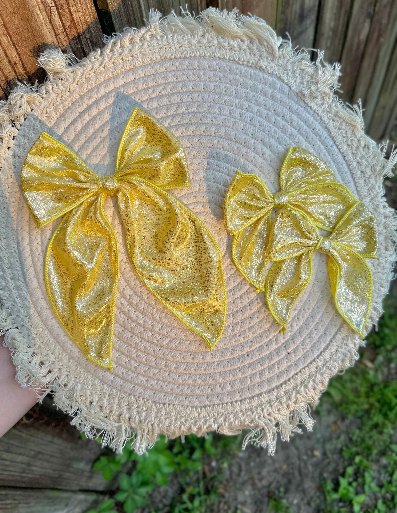 SHIMMER YELLOW SAILOR BOW