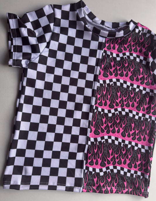 COLORBLOCK FLAMES TEE 5/6Y