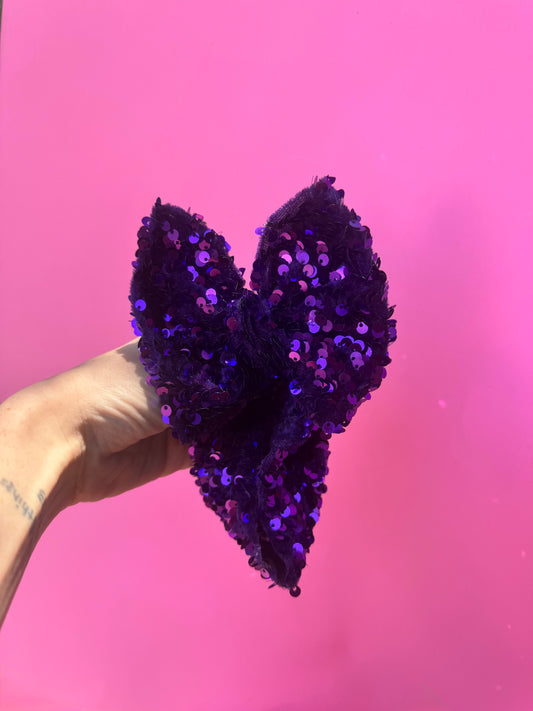PURPLE SEQUIN BOW