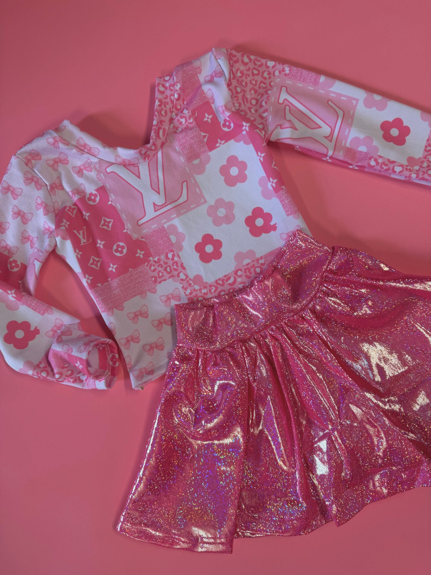 PINK SHIMMER SKORT