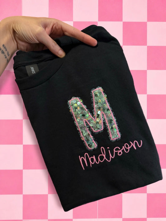CUSTOM SEQUIN NAME TEE