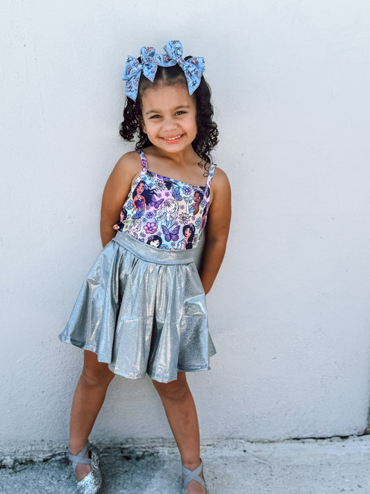 SILVER SHIMMER SKORT