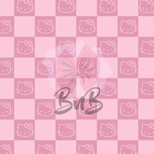 kitty checkered seamless pattern