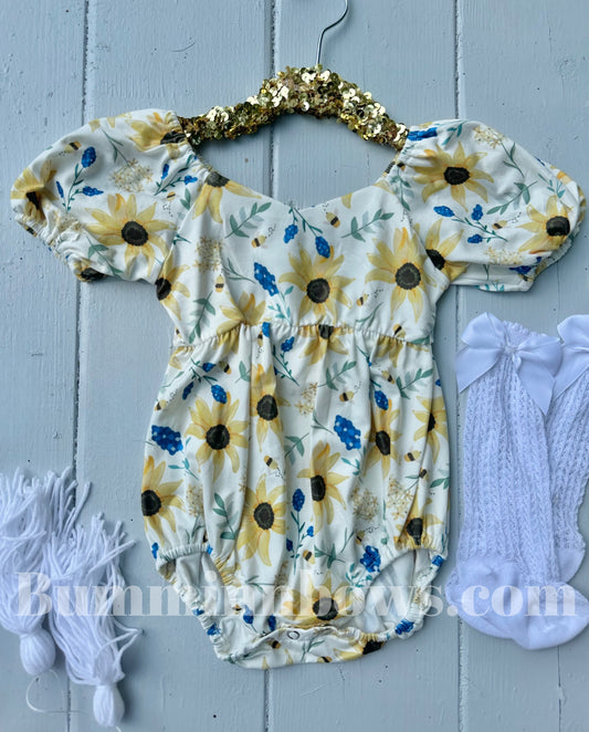 SUNFLOWER BUBBLE ROMPER